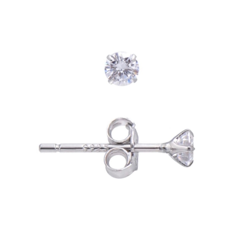 🆕 sterling silver baby CZ earrings